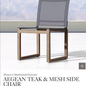 RH Restoration Hardware Outdoor Aegean Teak Side Chair Cover Grey